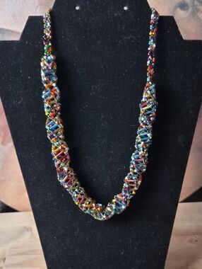 Multicolor Seed Bead Spiral Necklace - Women Jewelry